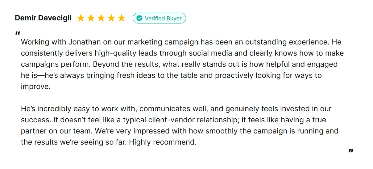 Demir Devecigil verified buyer review